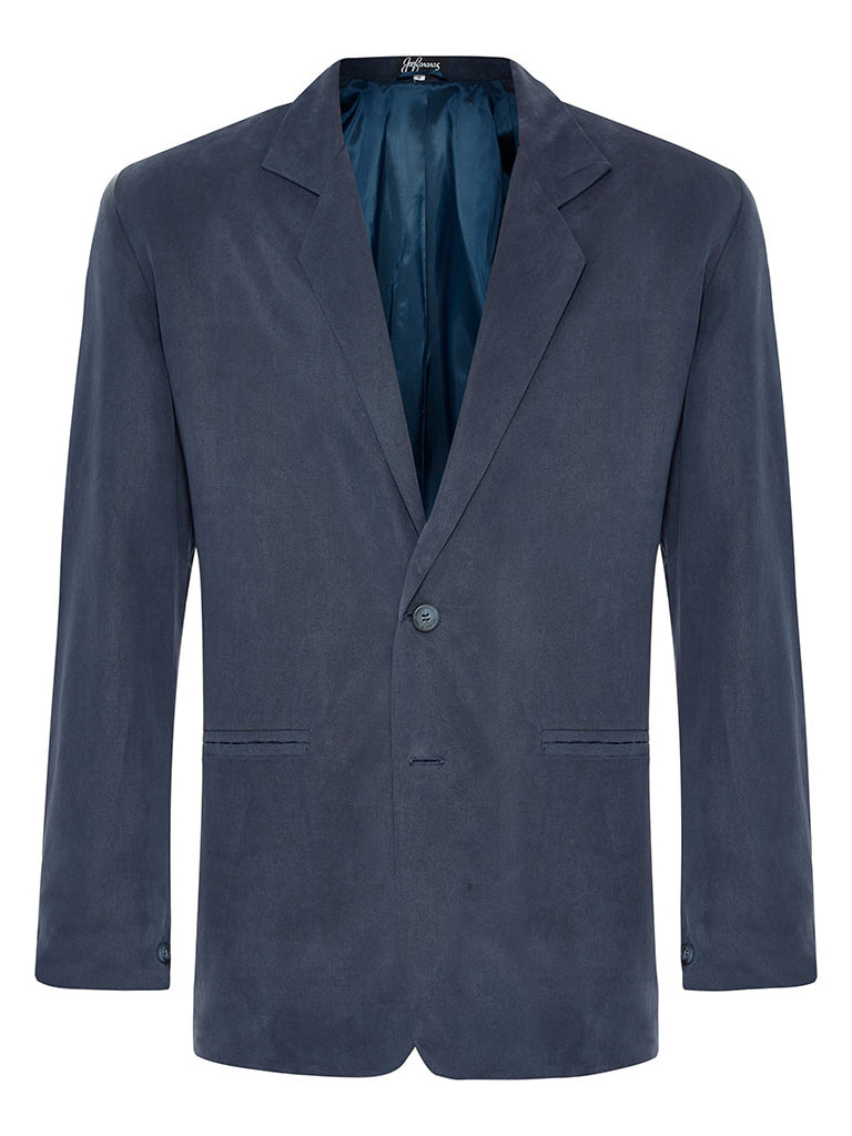 Navy Silk Twill Jacket