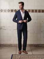 Navy Linen & Silk Trousers - Joe Bananas | Australia