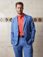 Regatta Blue Linen & Silk Jacket - Joe Bananas | Australia