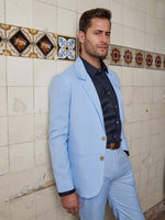 Sky Blue Linen & Silk Jacket - Joe Bananas | Australia