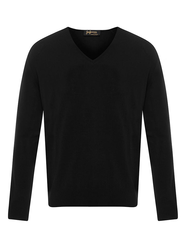 Golden Fibre Black V Neck