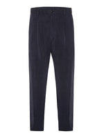 Navy Silk Twill Trousers