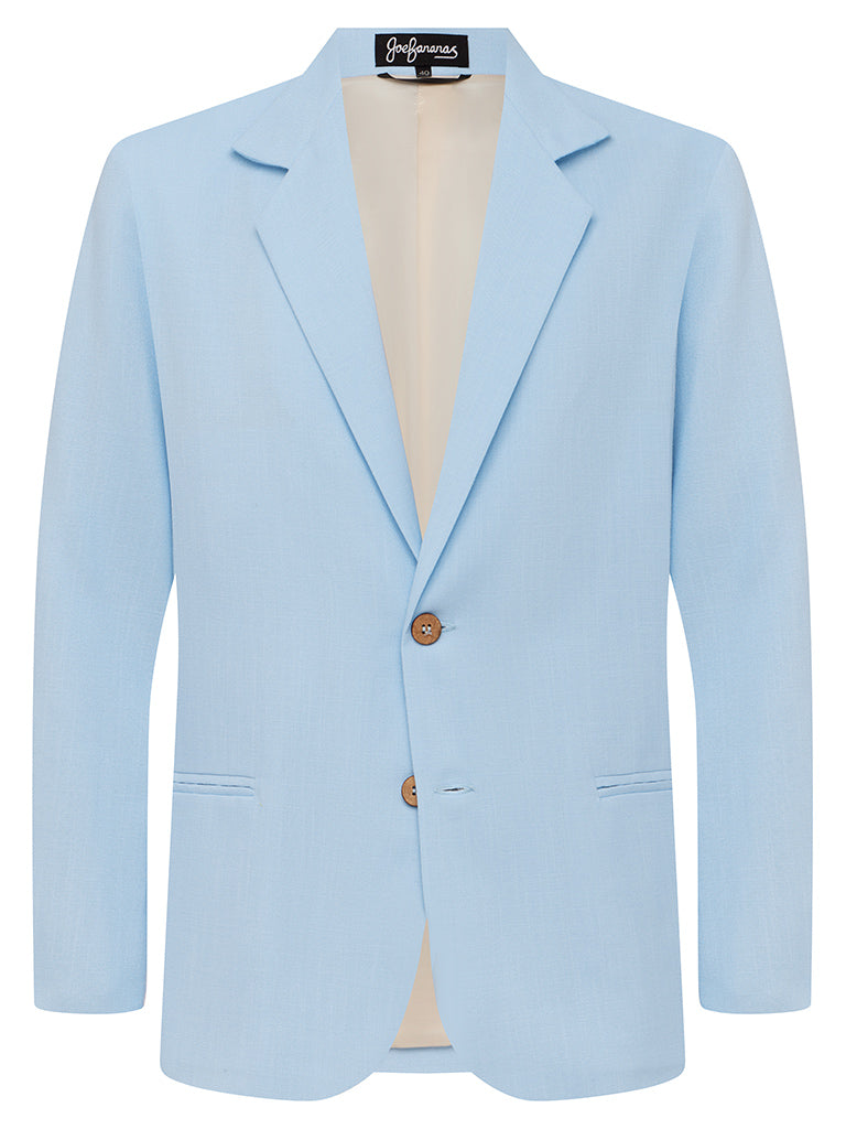 Sky Blue Linen & Silk Jacket