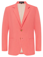 Coral Linen & Silk Jacket