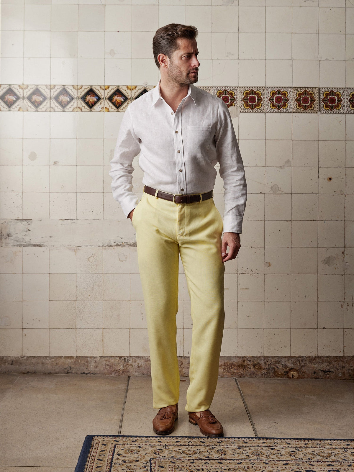 Lemon Linen & Silk Trousers - Joe Bananas | Australia