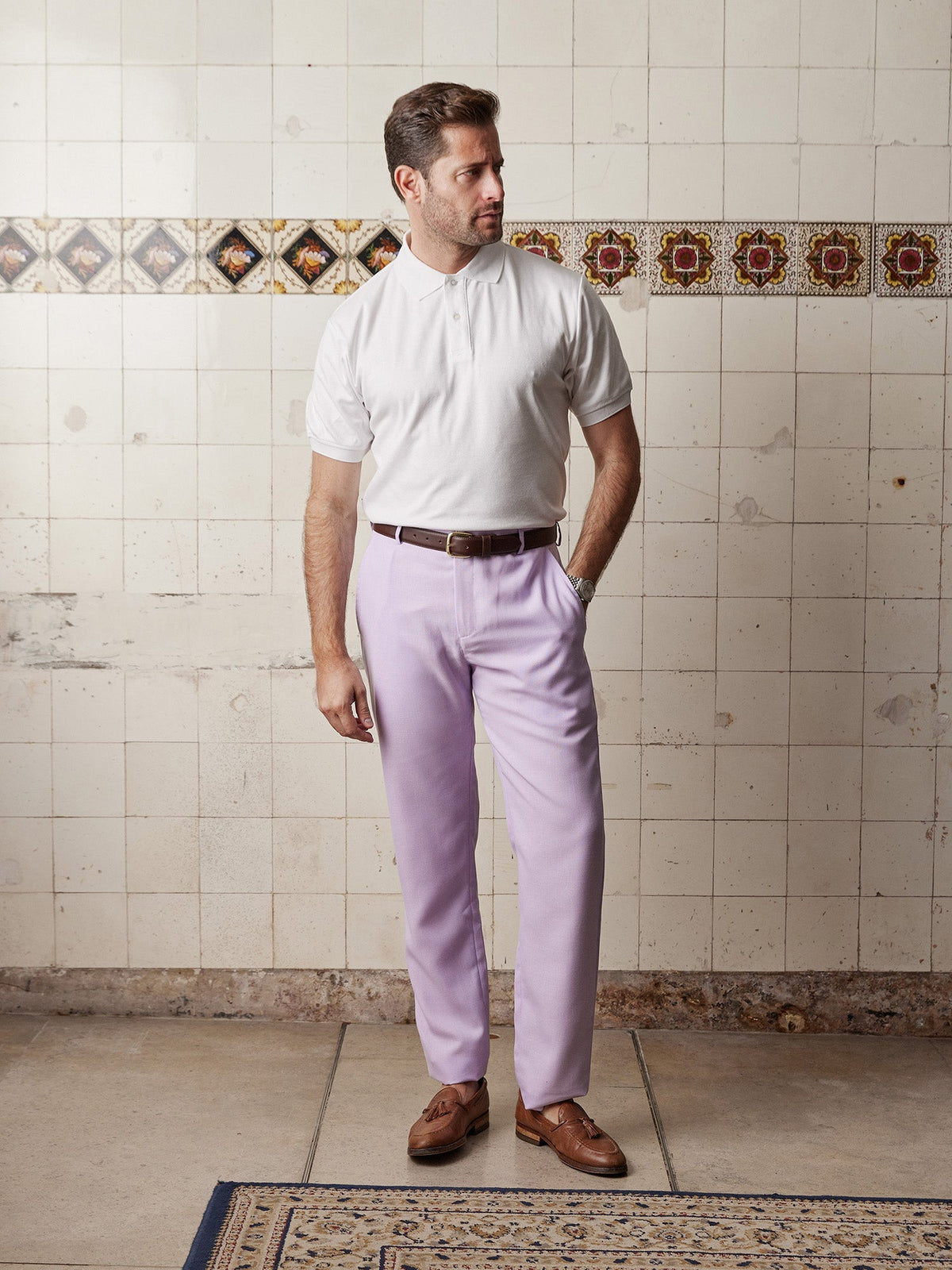 Lilac Linen & Silk Trousers - Joe Bananas | Australia