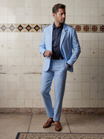 Sky Blue Linen & Silk Suit - Joe Bananas | Australia