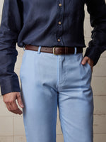 Sky Blue Linen & Silk Trousers - Joe Bananas | Australia