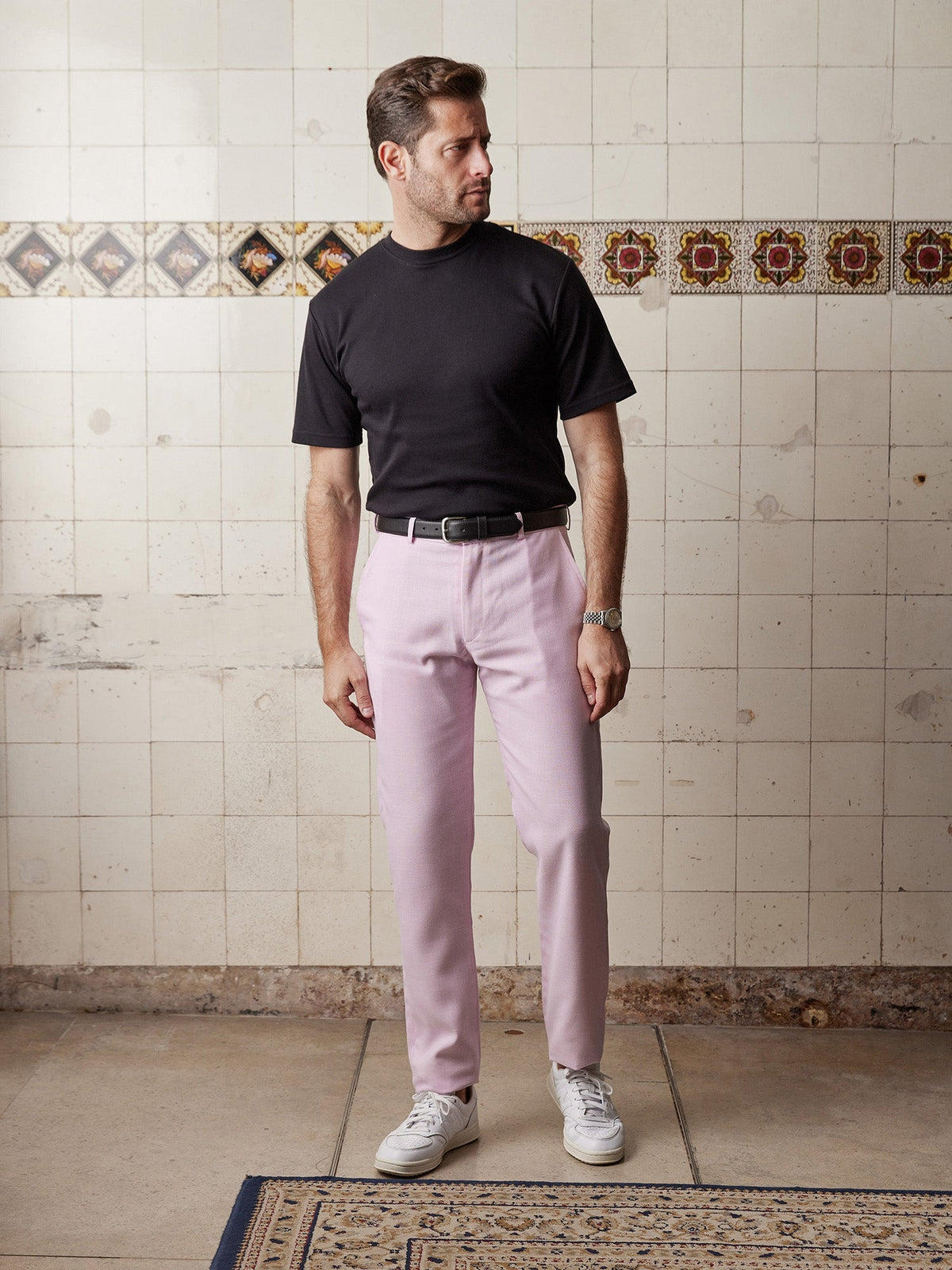 Soft Pink Linen & Silk Trousers - Joe Bananas | Australia