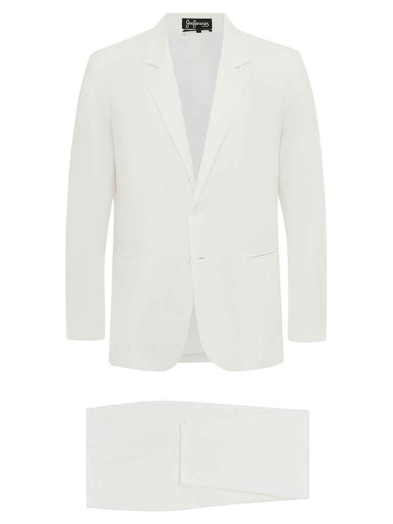 Ivory Linen & Silk Suit