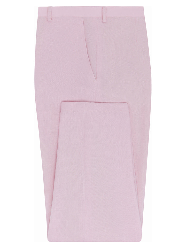 Soft Pink Linen & Silk Trousers