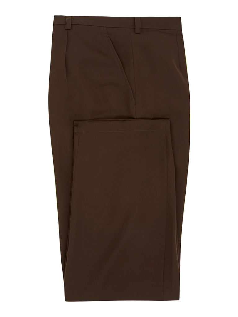 Chocolate Brown Silk Crepe Trousers