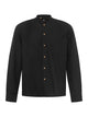 Black Linen Grandfather Collar Linen Shirt