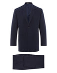 Navy Silk Crepe Suit