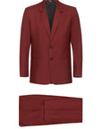 Ox Blood Non Crush Linen Suit