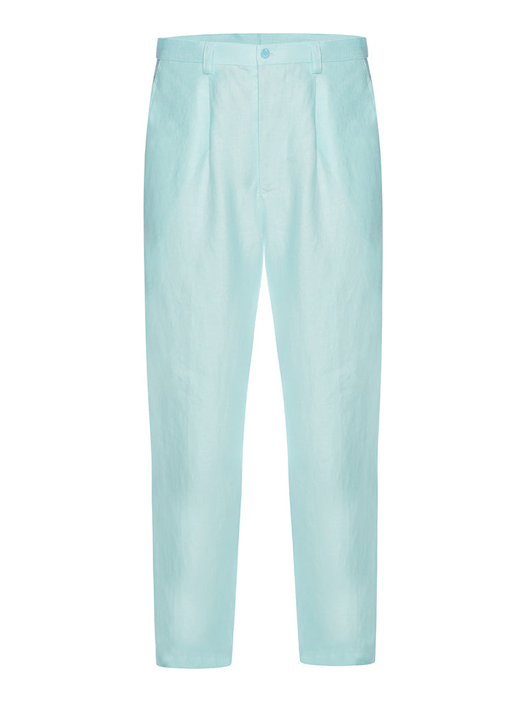 Aqua Skies Linen Trousers